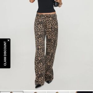 Princess Polly Leopard Print Wide Leg Pants